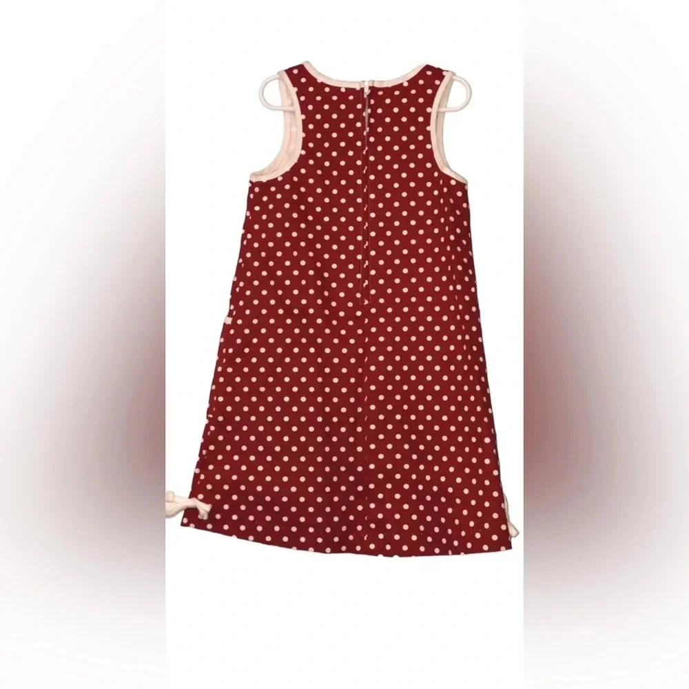 Vintage Peaches’n Cream Girls Red White Polka Dot Dress Tulip Appliqué Sz 6x - Picture 2 of 3